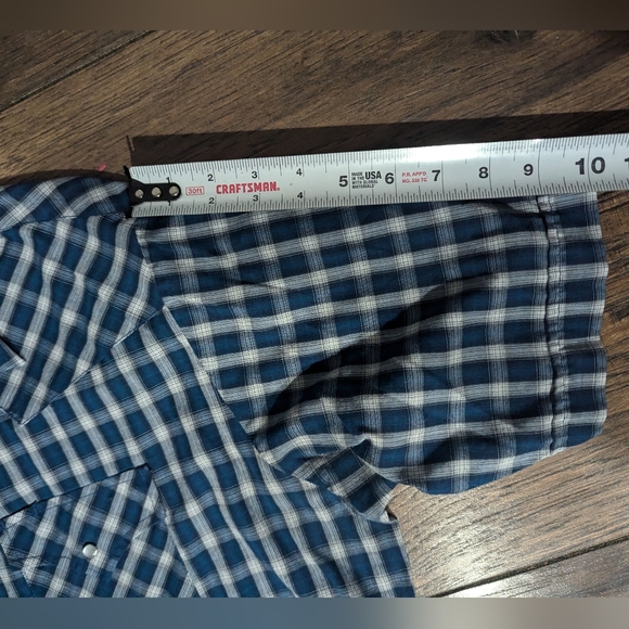 Ely Cattleman Blue Pearl Snap Shirt Men's Sz XXL Cowboy Western Short Sleeve. - Picture 8 of 14